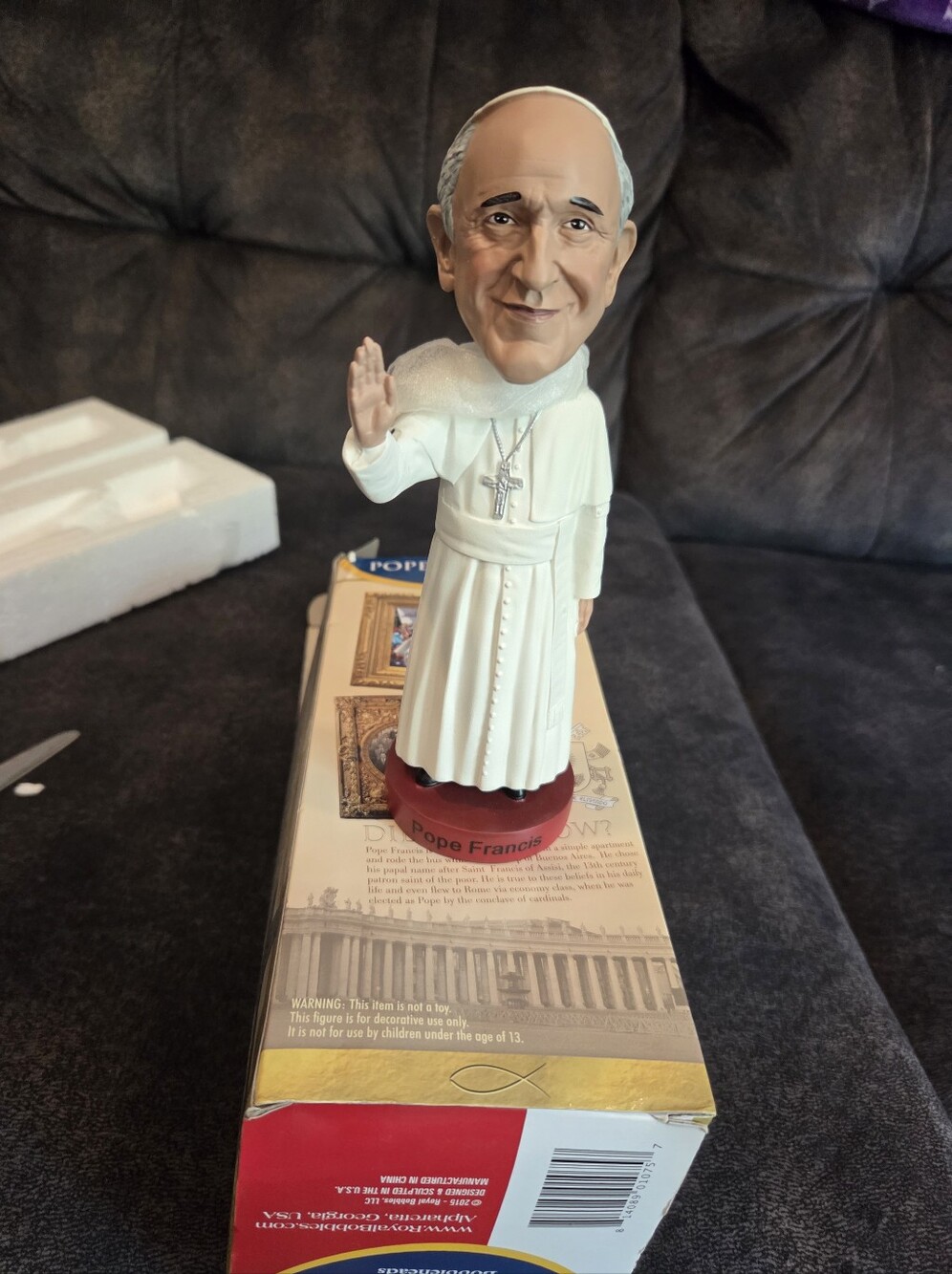 White Pope Figurine Bobblehead - Decorative Home Art